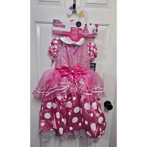 Disney Minnie Mouse Pink Child Kids Halloween Costume Dress S